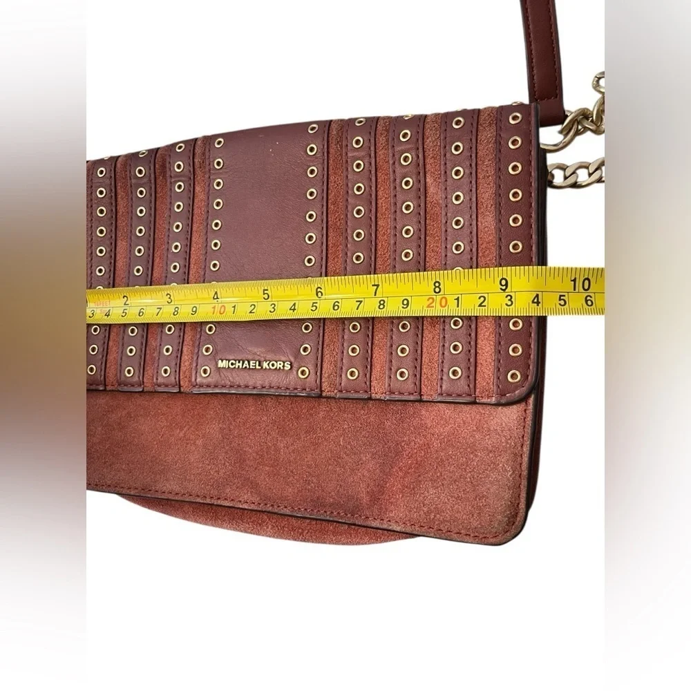 Michael Kors Brooklyn Grommet Crossbody Bag in Leather and Suede